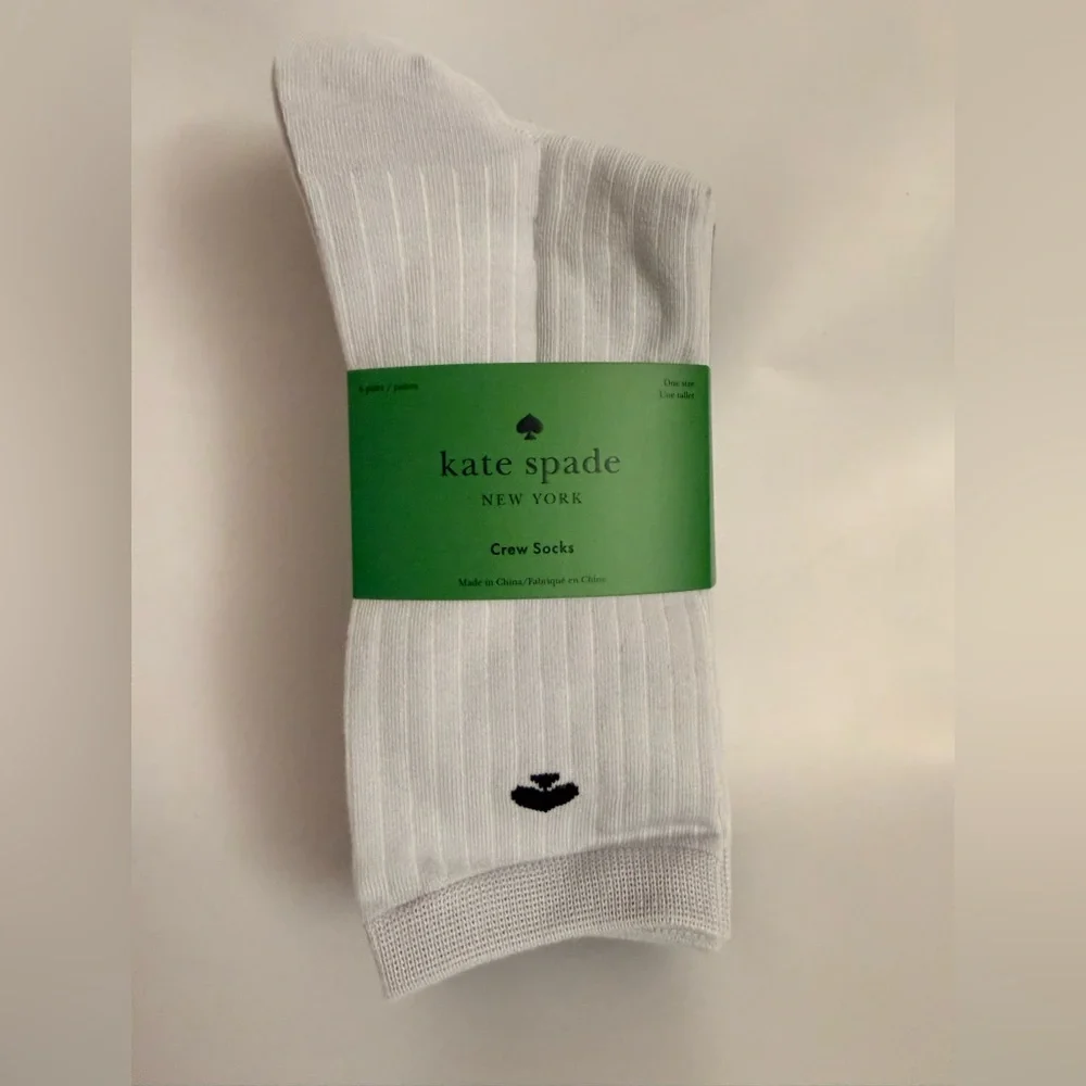 ♠️ Kate Spade 6 pack Crew Blue socks.  NWT. OS